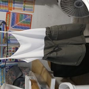 Deep Green and white Romper